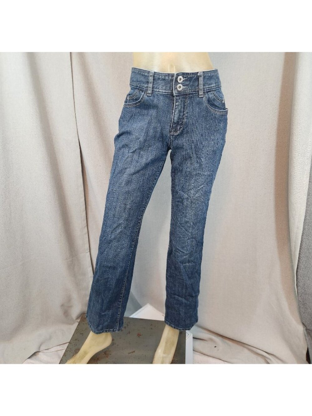Chicos Platinum Med Wash Boot Cut Denim Blue Jean Chicos Size 0 XS 27W x 30 I